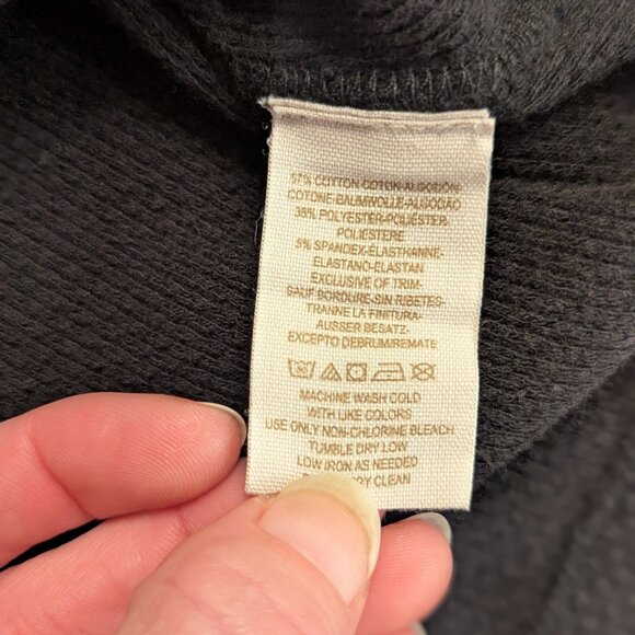 Free People We The Free Black Hyperactive Hippie Thermal Top Size L Black White - Picture 3 of 5